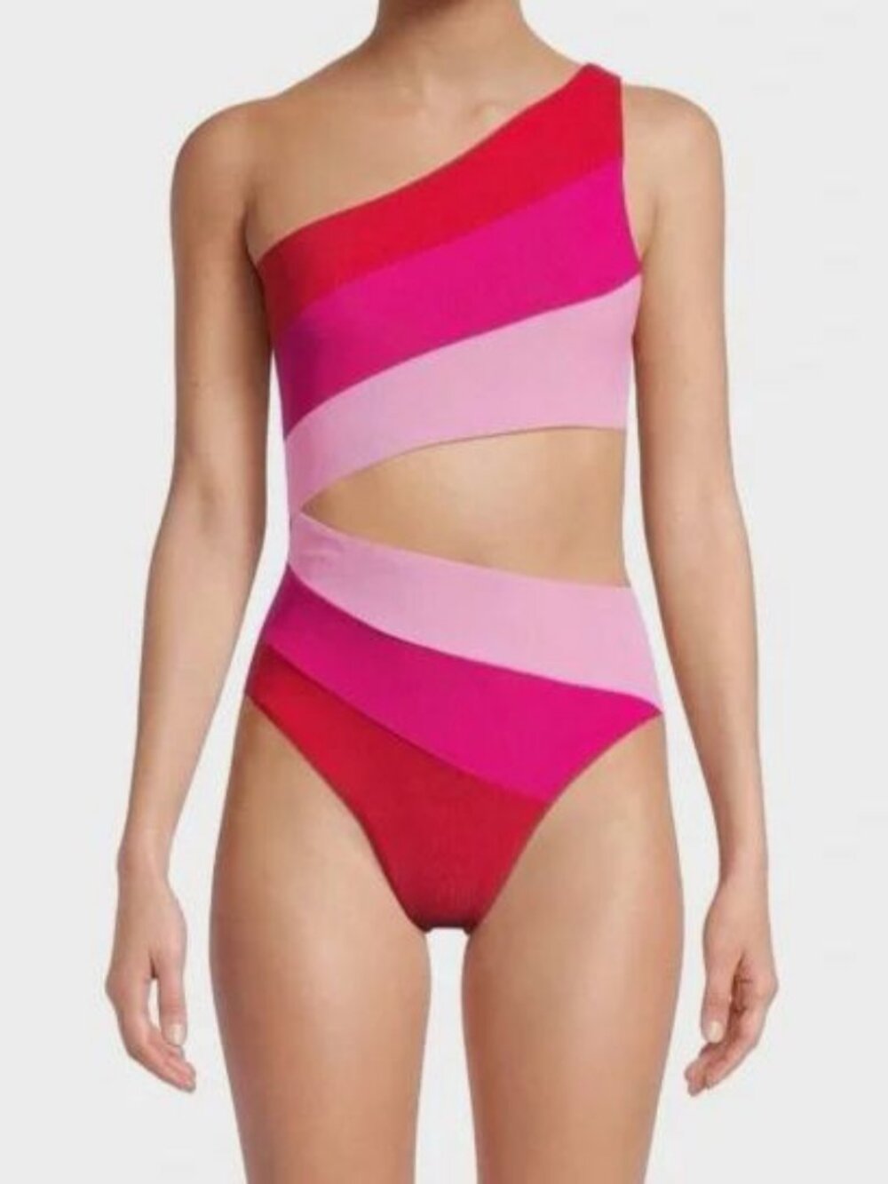 Beach Riot Women's Pink Gumdrop Colorblock Joyce One Piece Bathing Suit Size XS